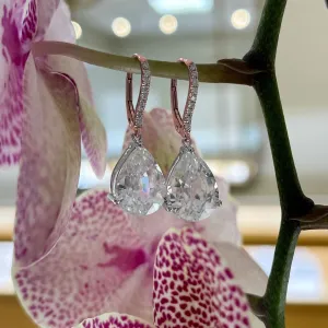 White Zircon and Diamond Dangles