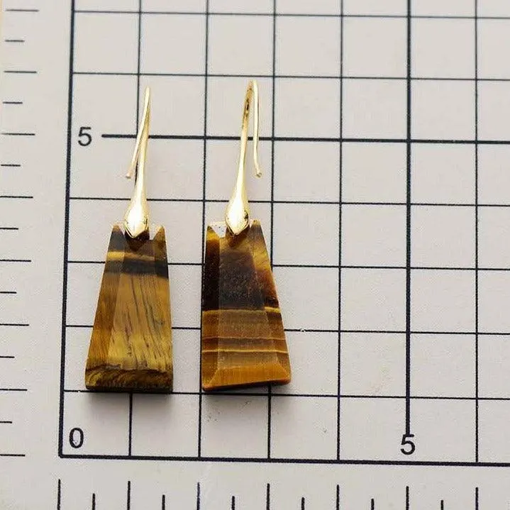 'Wiluray' Tiger Eye Earrings - silver