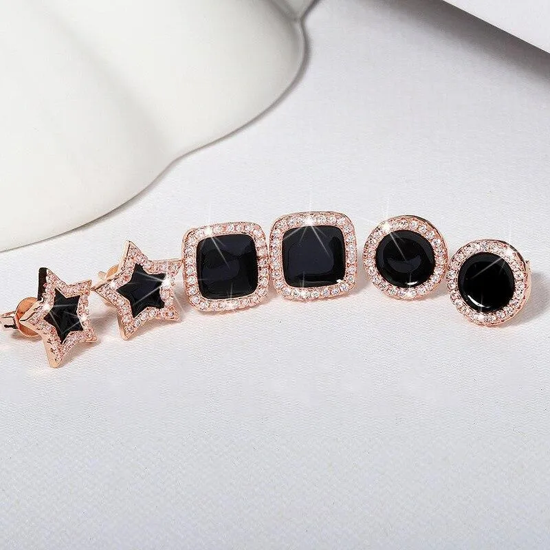 Women Cute Zircon Stone Stud Earrings