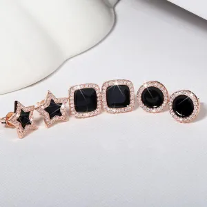 Women Cute Zircon Stone Stud Earrings