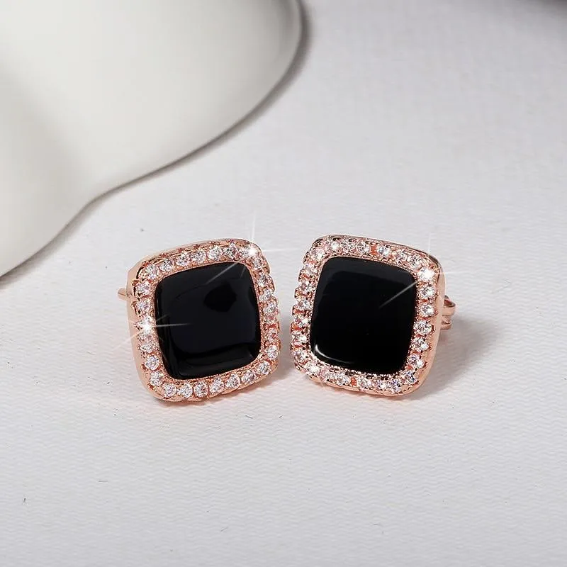 Women Cute Zircon Stone Stud Earrings