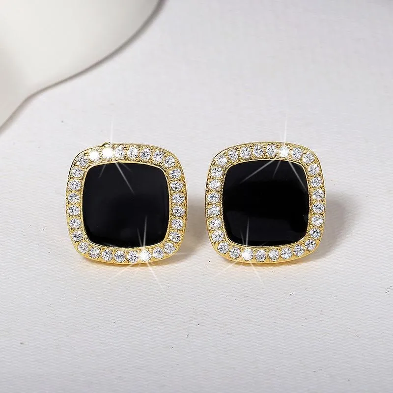 Women Cute Zircon Stone Stud Earrings