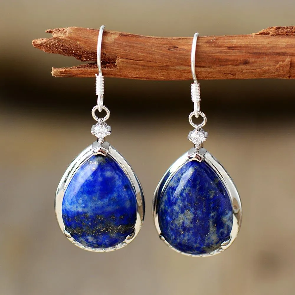 Yuwin Lapis Lazuli Rhinestones Earrings