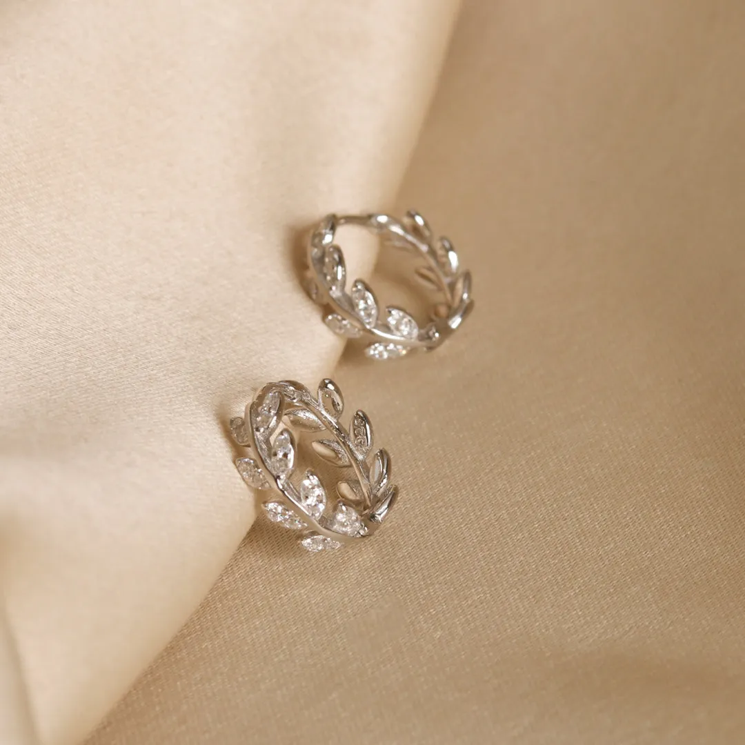 Zircon Leaf Hoops