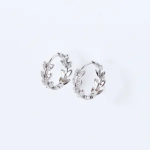 Zircon Leaf Hoops