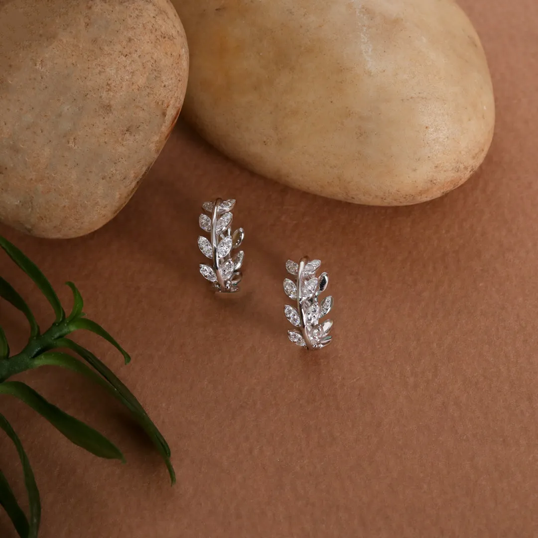 Zircon Leaf Hoops