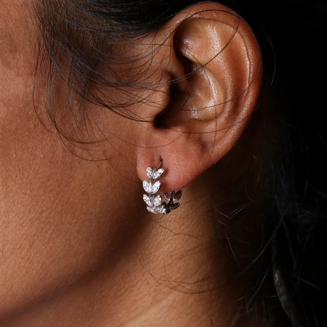 Zircon Leaf Hoops