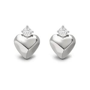Zircon Silver Love Earrings